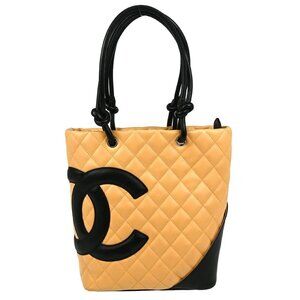 Chanel Beige Black Calfskin Cambon Ligne Tote Handbag XX40134